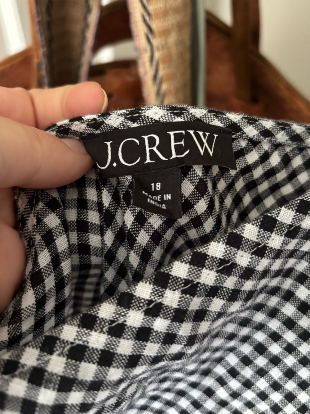 J. Crew Gwyneth slip dress in gingham linen Sz 18 - Picture 10 of 10